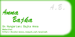 anna bajka business card